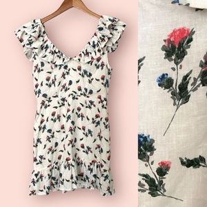 Etiquette Floral Ruffle Mini Dress Size Large
